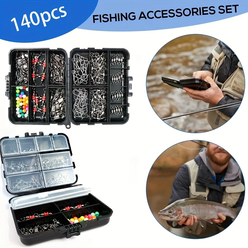 Kit de herramientas de pesca, juego de accesorios para señuelos, equipo de pesca para principiantes, plomos y anzuelos de pesca, caja de aparejos portátil, pesca completa - imagen 4