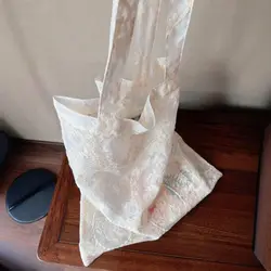 Bolso de pesca bordado floral de hombro gran capacidad para mujer