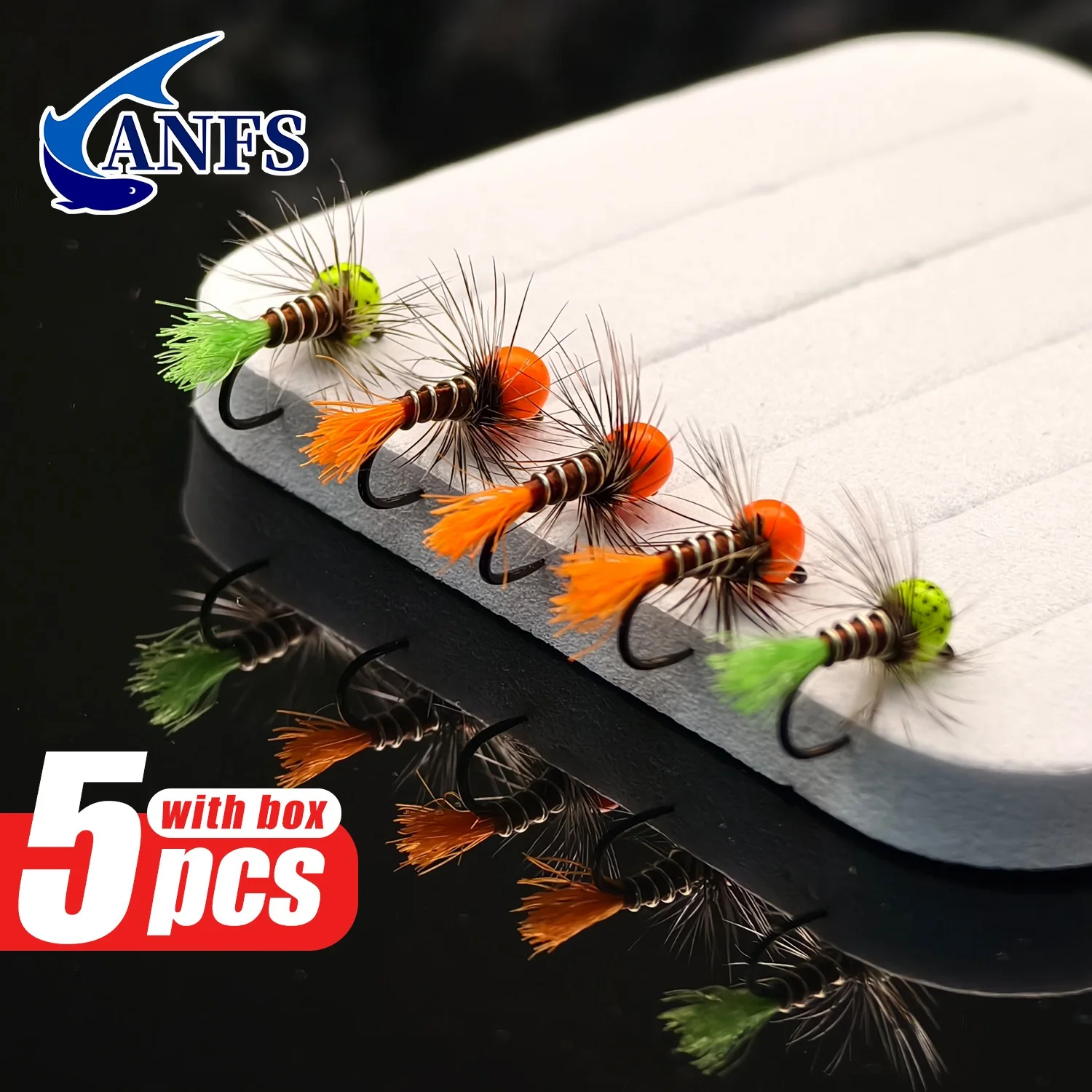 ANFS 5 uds plantilla de tungsteno ninfa sin púas mosca hundimiento rápido ninfa húmeda para trucha Grayling Bluegill señuelo de pesca en aguas profundas cebo