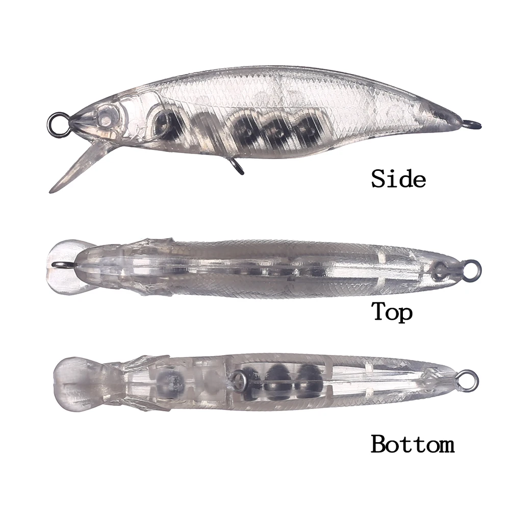 Chan'sHuang-Cebo en blanco sin pintar, 20 piezas, 5,5 cm, 3,2g, sonajero de hundimiento, Mini pececillo, señuelo de pesca Artificial - imagen 3