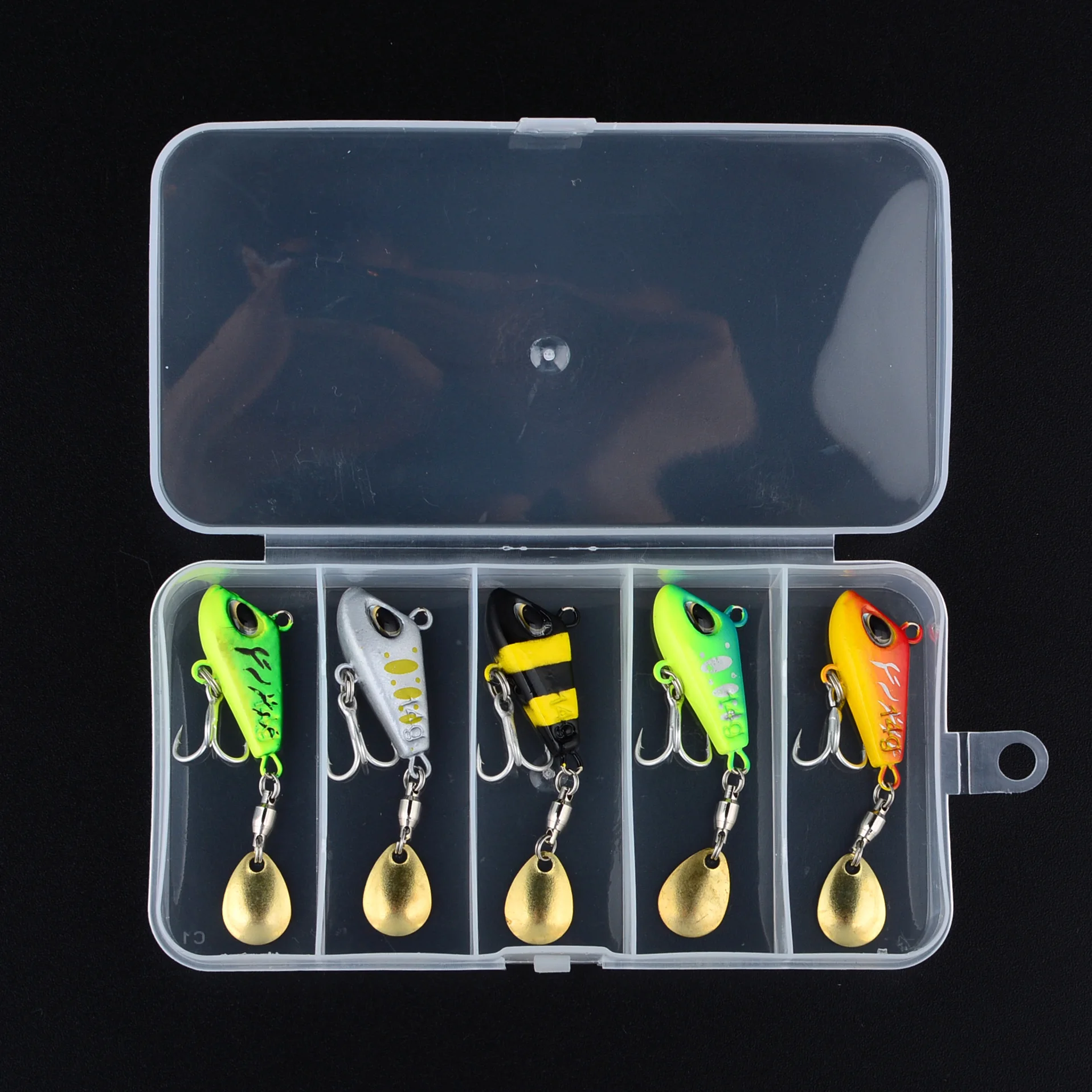5 unids/caja Señuelos de Pesca VIB Spinners cebo para lubina de agua salada Señuelos pesca Spinner plantilla de pesca Crankbait con ganchos - imagen 3