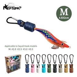 Protector de plantilla de calamar, cubierta de anzuelo de pulpo, paraguas de sepia, gorra de señuelo, máscara de cebo de calamar con mosquetón, nuevo, M 9 piezas