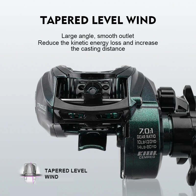 Carrete de pesca de fundición de cebo doble, relación de engranaje de cuerpo pequeño 7,0: 1, aparejos de pesca, lubina, trucha, pesca de carpa - imagen 3