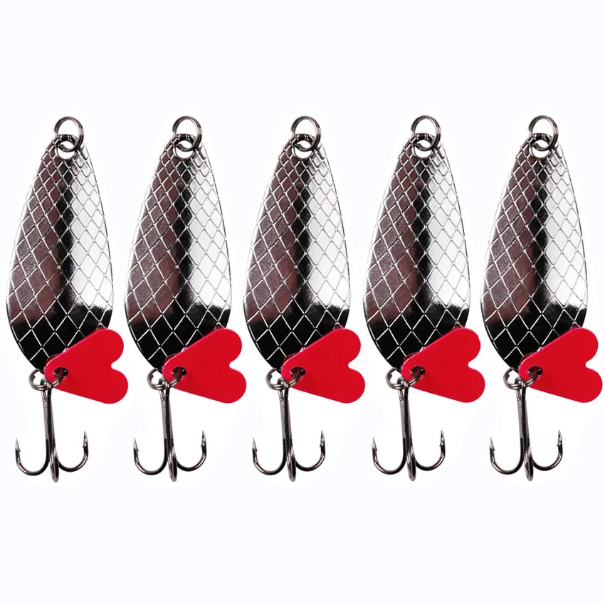 5 unids/lote señuelo cuchara de pesca 9g cebo duro de pesca Spinner señuelo de pesca lentejuelas Atificial Wobbler accesorios de aparejos de pesca