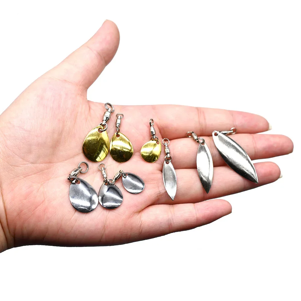 MNFT 8 Uds cuchillas giratorias con rodamiento de bolas giratorios cola Spinner Spinnerbait señuelo de pesca suministros para hacer señuelos de lubina