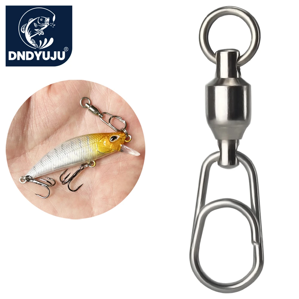 10 Uds. De acero inoxidable para pesca, giratorios a presión, cebo y línea, accesorios de conexión, conector reforzado