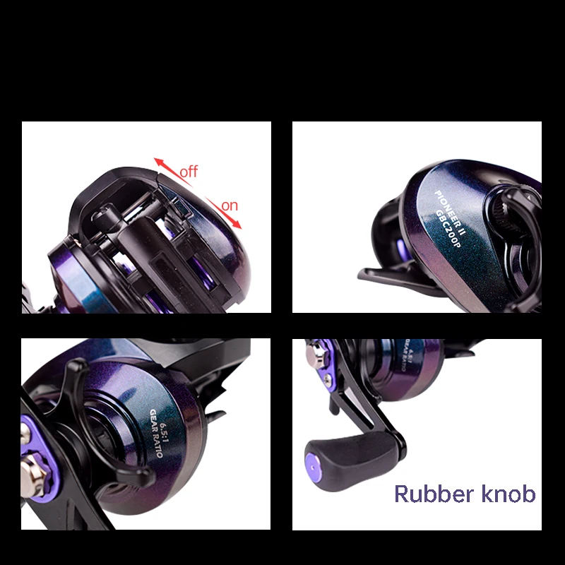 Mavllos-carrete de Baitcasting ultraligero GBC200S, bobina poco profunda de aluminio de 169g, carrete de fundición BFS de 8kg, carrete de pesca de carpa - imagen 5