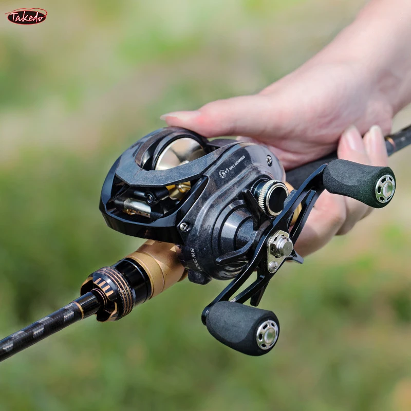 Carrete de pesca TAKEDO SW300H Baitcast, arrastre máximo de 15KG, 6,4:1, carrete de pesca de lanzamiento, carrete de perfil bajo, carrete de pesca de alta velocidad para lubina - imagen 5