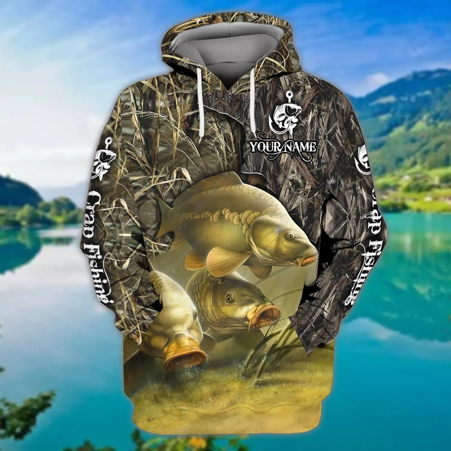 Sudadera Carpfishing 3D – Estampado completo con capucha hombre - imagen 5