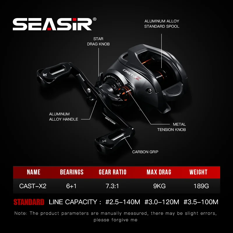 SEASIR Cast-X2 Carrete Baitcasting de Alta Velocidad - imagen 2