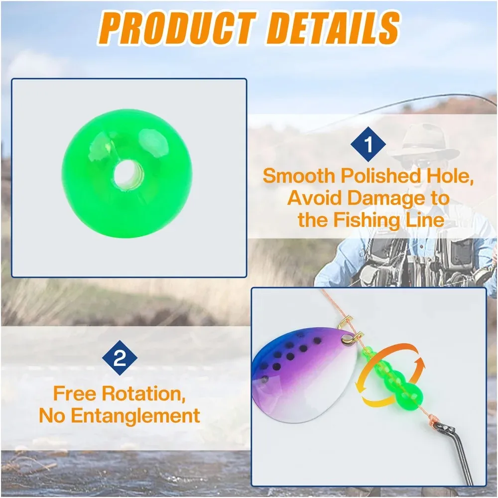 30 Uds. Cuentas de pesca apiladas, señuelos de pesca de plástico, cuentas para aparejos, cuentas para trucha, suministros para hacer señuelos de pesca para aparejos dorados - imagen 3