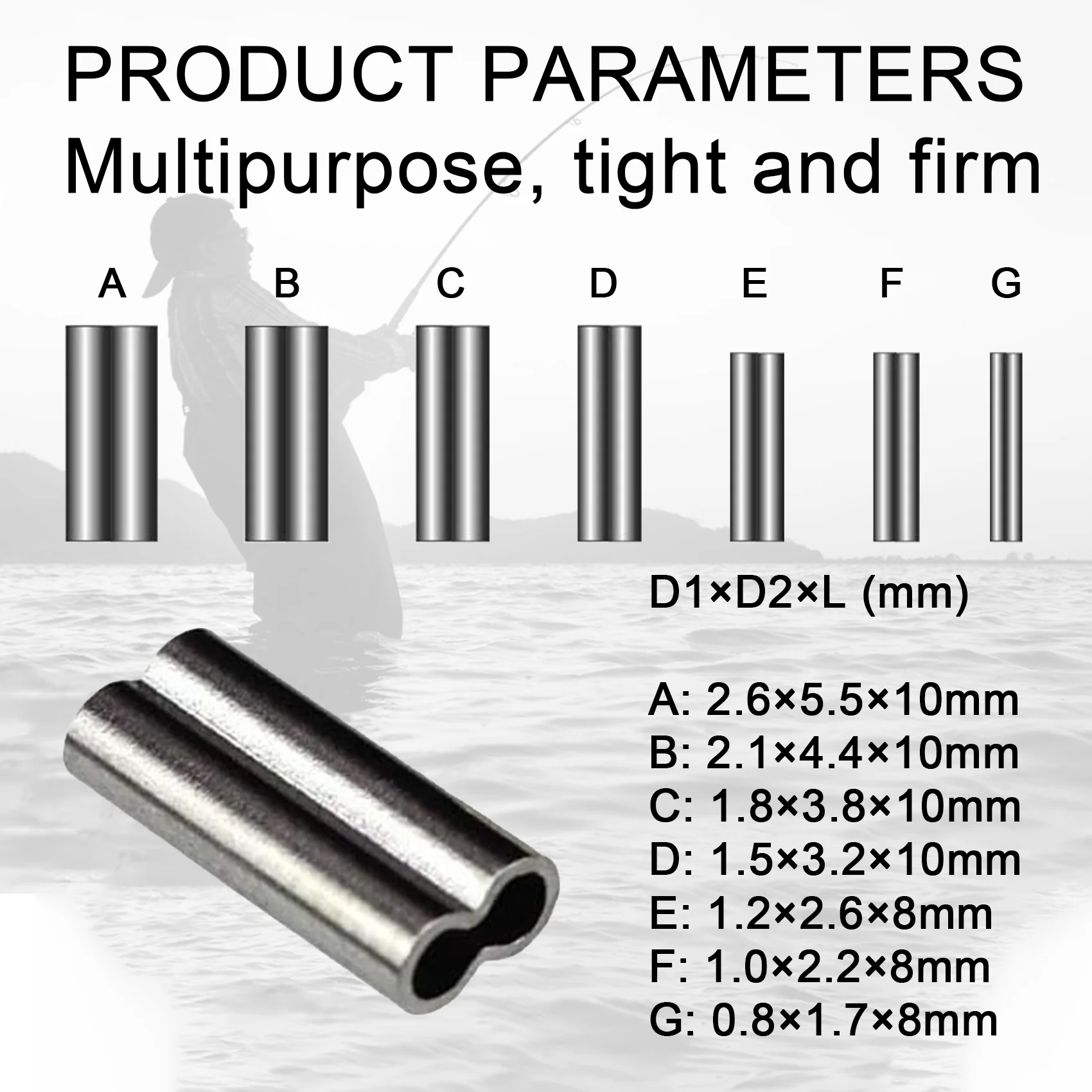 Aventik-Manguitos de prensado de doble barril, 100 piezas, aparejos de pesca, conectores de tubo de cobre, accesorios de pesca - imagen 2