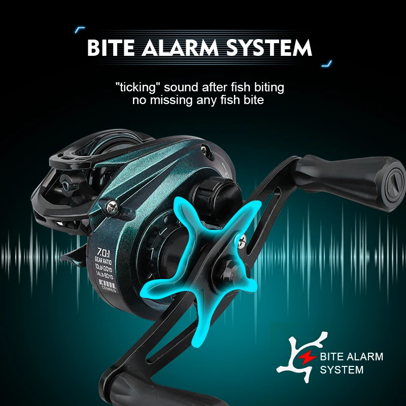 Carrete de pesca de fundición de cebo doble, relación de engranaje de cuerpo pequeño 7,0: 1, aparejos de pesca, lubina, trucha, pesca de carpa - imagen 4