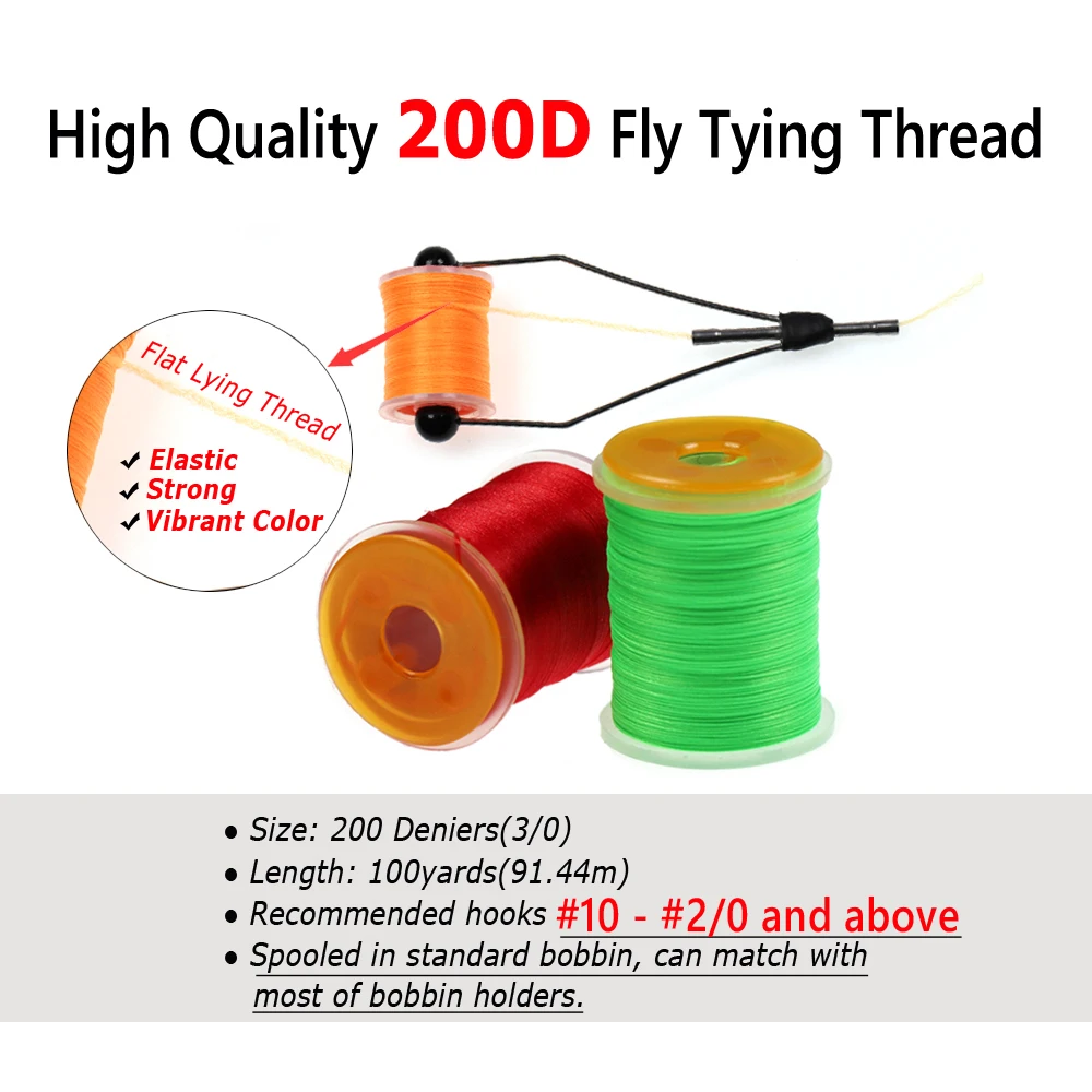 Wifreo, 1 unidad, 200D UV, hilo elástico para atar moscas, línea de trucha, ninfa, serpentinas grandes, moscas de agua salada, materiales para atar, fabricación de doblaje rojo - imagen 2