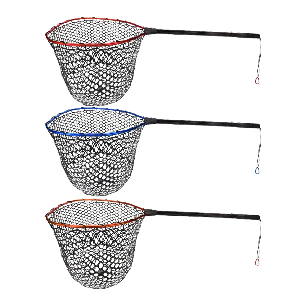 Red de pesca, red de pesca ligera y portátil con malla suave de espuma EVA amigable con el manillar para una liberación segura - imagen 3