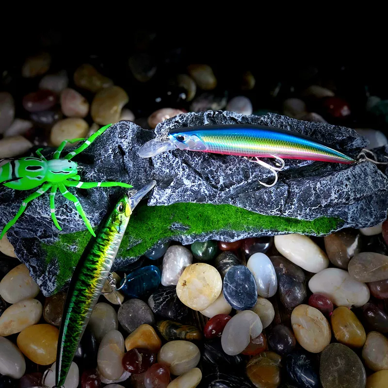 Greenspider Jerkbait Minnow 125mm 27G Hundimiento Lubina Agua Salada - imagen 5