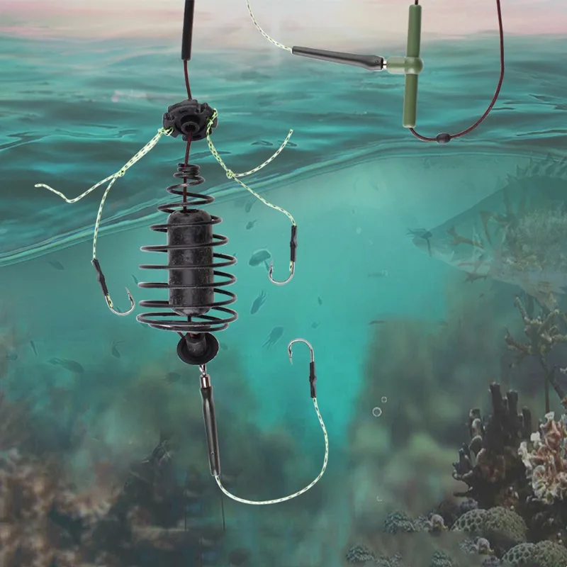 Cebo de pesca de carpa de acero rico en carbono, 30-80g, línea de jaula, gancho alimentador de Metal, accesorios de señuelo Artificial que se hunden, anzuelo de pesca - imagen 5