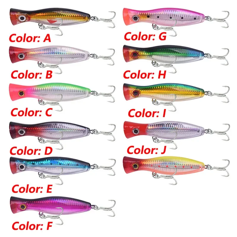 1 unidad Topwater señuelo de pesca marítima, 12 cm, 42 g, Barco curricán popper, wobbler , cebo duro artificial para la pesca de atún, dorada, aparejos de pesca - imagen 5