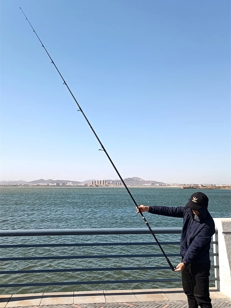 Caña de pescar de agua salada Fuji, caña de pescar de calidad de carbono de 2,7 m, 3m y 3,3 m, asiento de carrete largo y rápido, portátil, giratoria, alimentador de carpa - imagen 5