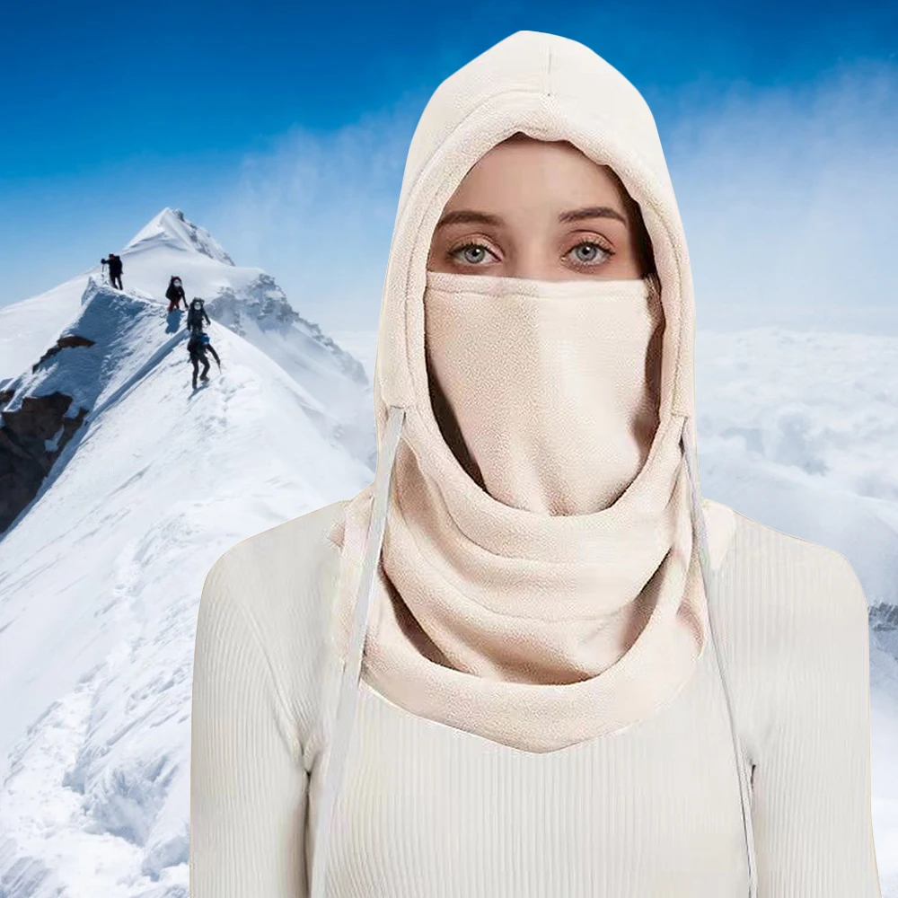 Gorro de lana para ciclismo de invierno, gorro de bombardero a prueba de viento con cordón de fibra acrílica, gorros enmascarados, gorro con pechera para deportes al aire libre y esquí a prueba de viento - imagen 4
