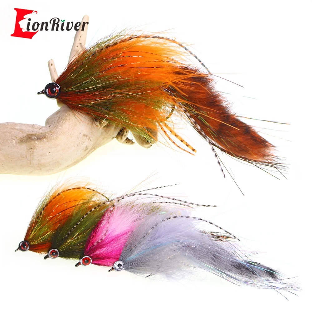Señuelo Streamer articulado para pesca con mosca de agua salada de 5,9 ", juego grande, 2 ganchos, cebo de pesca con mosca para Lucio, lubina rayada, pargo - imagen 2