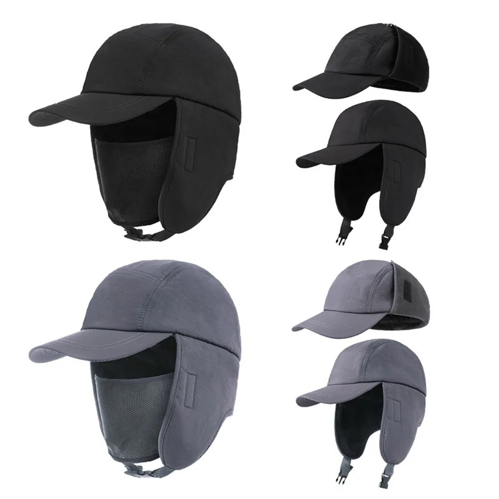 Cómoda protección para los oídos, gorro con lengua de pato, forro polar basculante, gorro grueso a prueba de viento, gorros con orejeras para mantener el calor para hombres - imagen 4