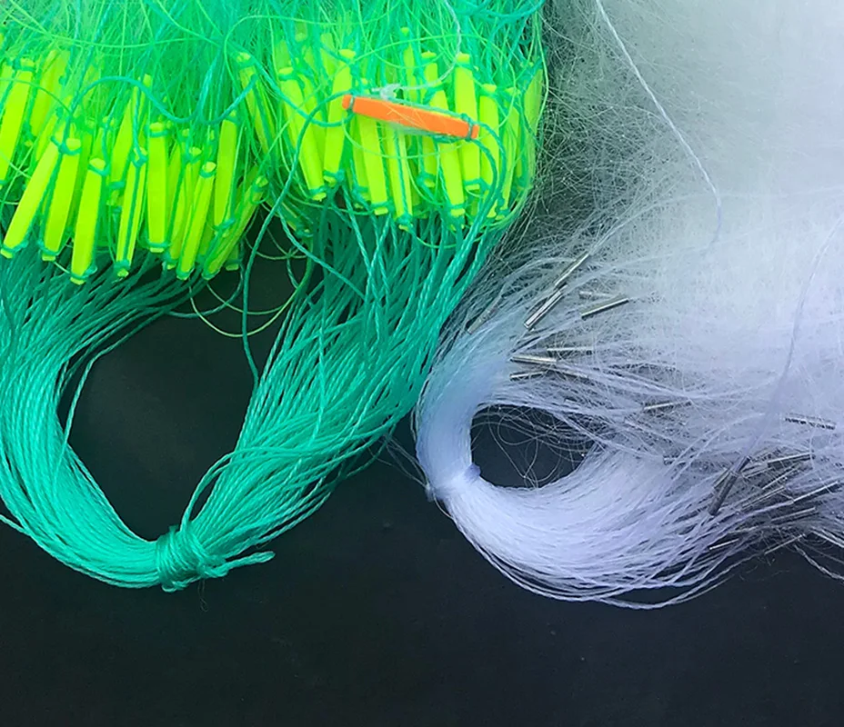Lawaia-Red de nailon para pesca, Red de seda blanca, flotador de plástico, plomo, plomo, trampa para peces, suministro de pesca de tres capas, 20M/50M/100M - imagen 5