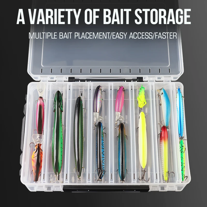 TAIYU 10/14/18 Compartment Double Sided Large Fishing Tackle Box for Storage Big baits Sea Fishing Lure High Quality Fishing Box - imagen 5
