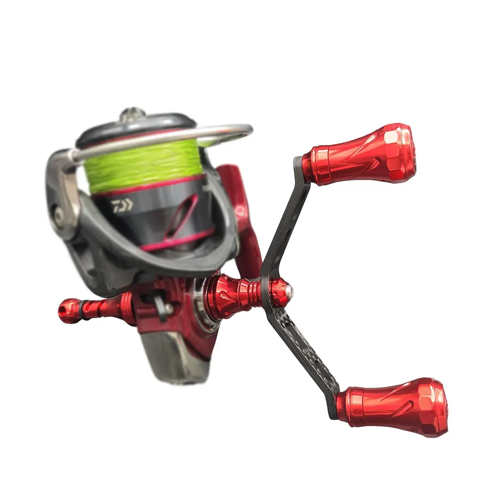 Carrete de pesca de fibra de carbono, doble mango con soporte de carrete para carretes giratorios DAIWA/SHIMANO, mango eléctrico tipo atornillado - imagen 5