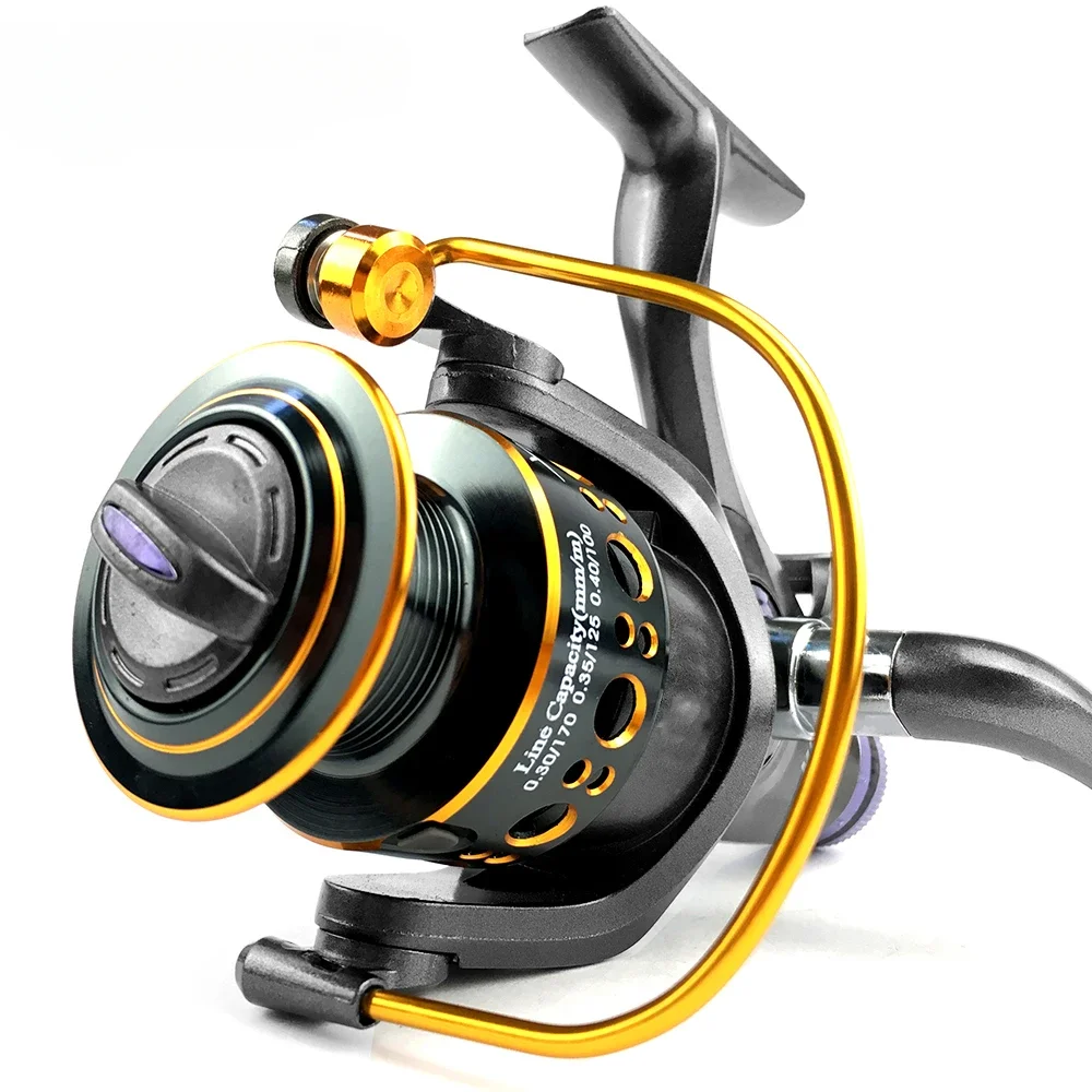 Carrete de pesca giratorio de fundición de agua salada profesional, carrete de Metal delantero y trasero, doble freno, 3000-6000Sereies, alimentador de carpa de arrastre grande - imagen 3