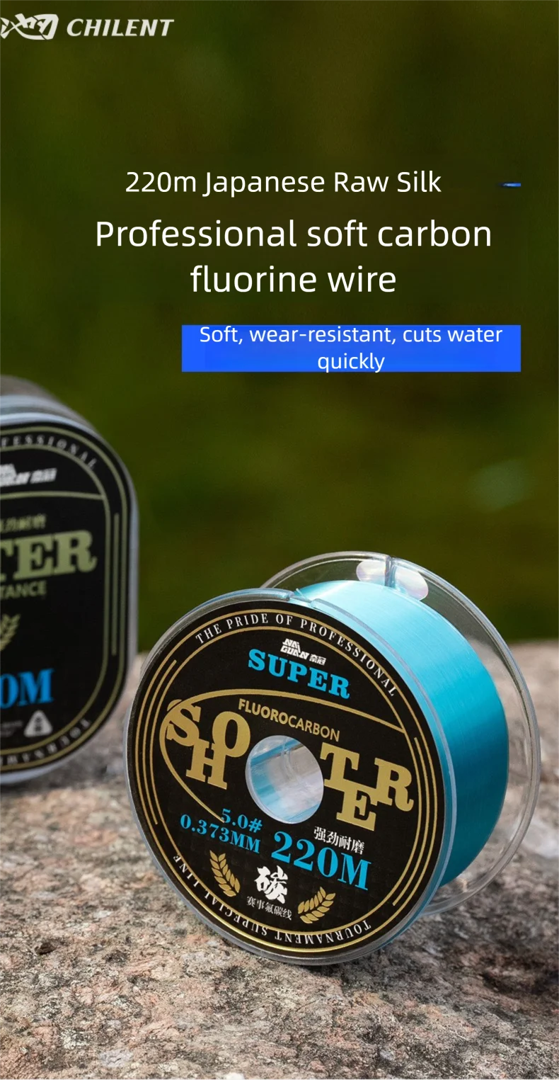 Línea de pesca fluorocarbono detalle
