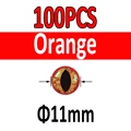 100pcs Orange 11mm