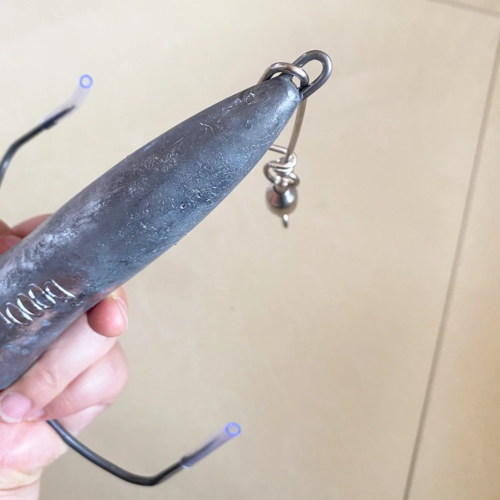 Anzuelos de pesca de 1000g, anzuelos triples plateados de acero al carbono con púas - imagen 4