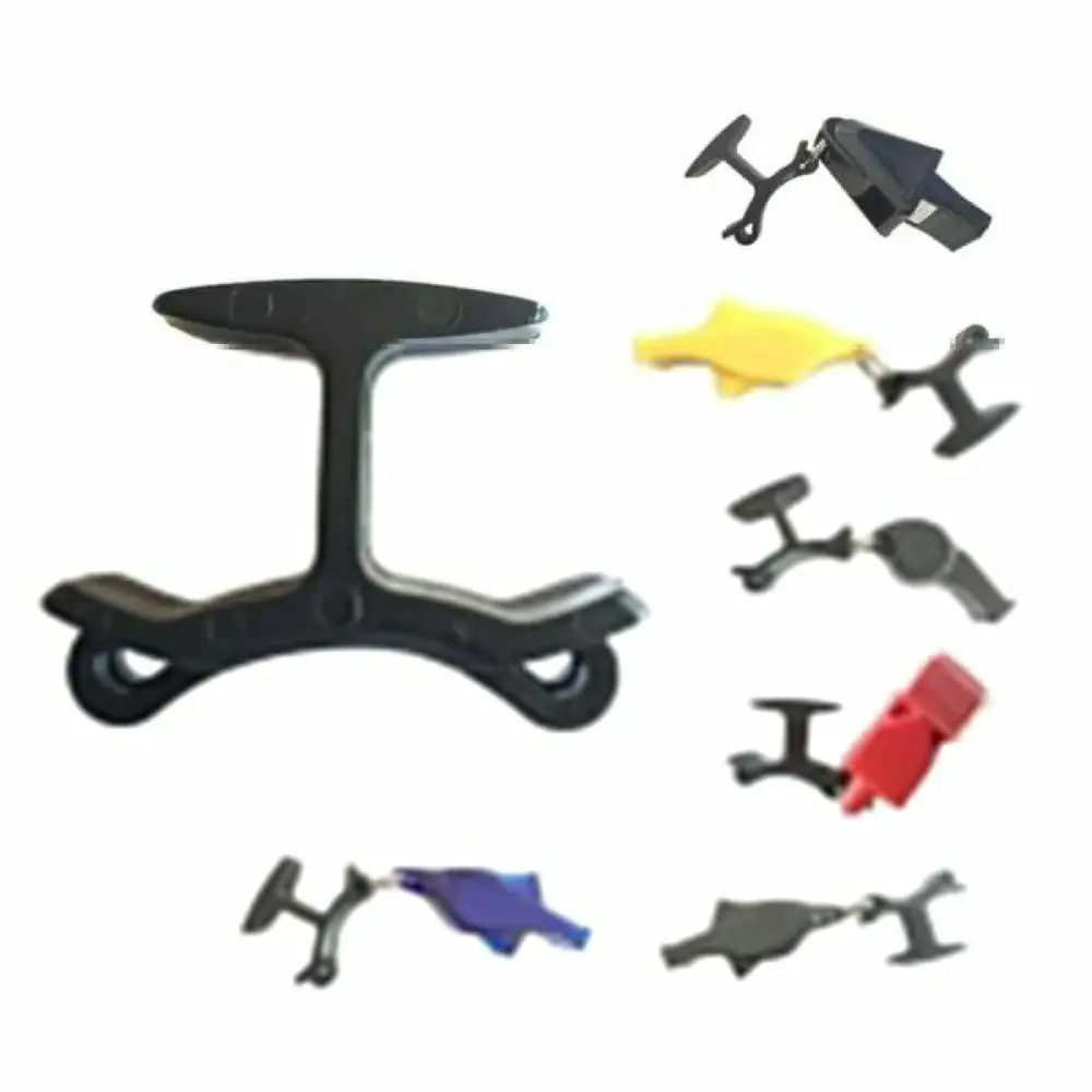 Silbato de plástico resistente al desgaste, agarre para dedo, silbato portátil negro, soporte para dedos, abrazadera para silbatos, salvavidas, 5 uds. - imagen 3