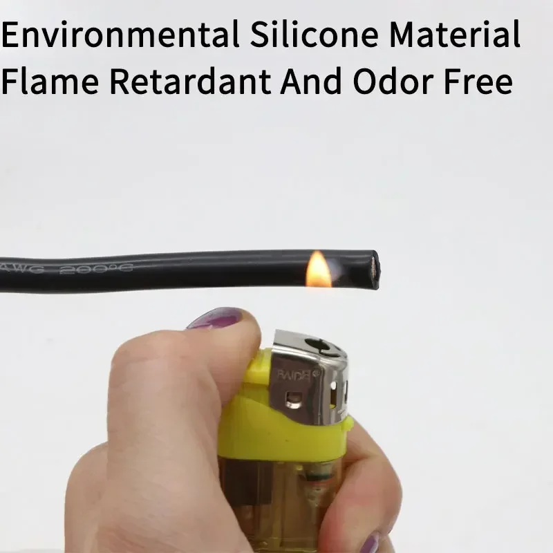 Cable de silicona suave resistente al calor, Cable de 1 a 10M, 16, 15, 14, 13, 12, 11, 10, 9, 8, 7, 6, 4, 2AWG, línea de cobre Flexible de batería de alta temperatura - imagen 3