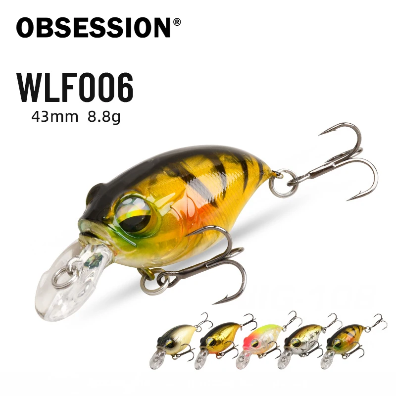 OBSESSION WLF006 43mm 8,8g señuelo de pesca Crankbait Artificial duro CrankBait Bass Fishing Wobbler Japón Topwater Minnow señuelos