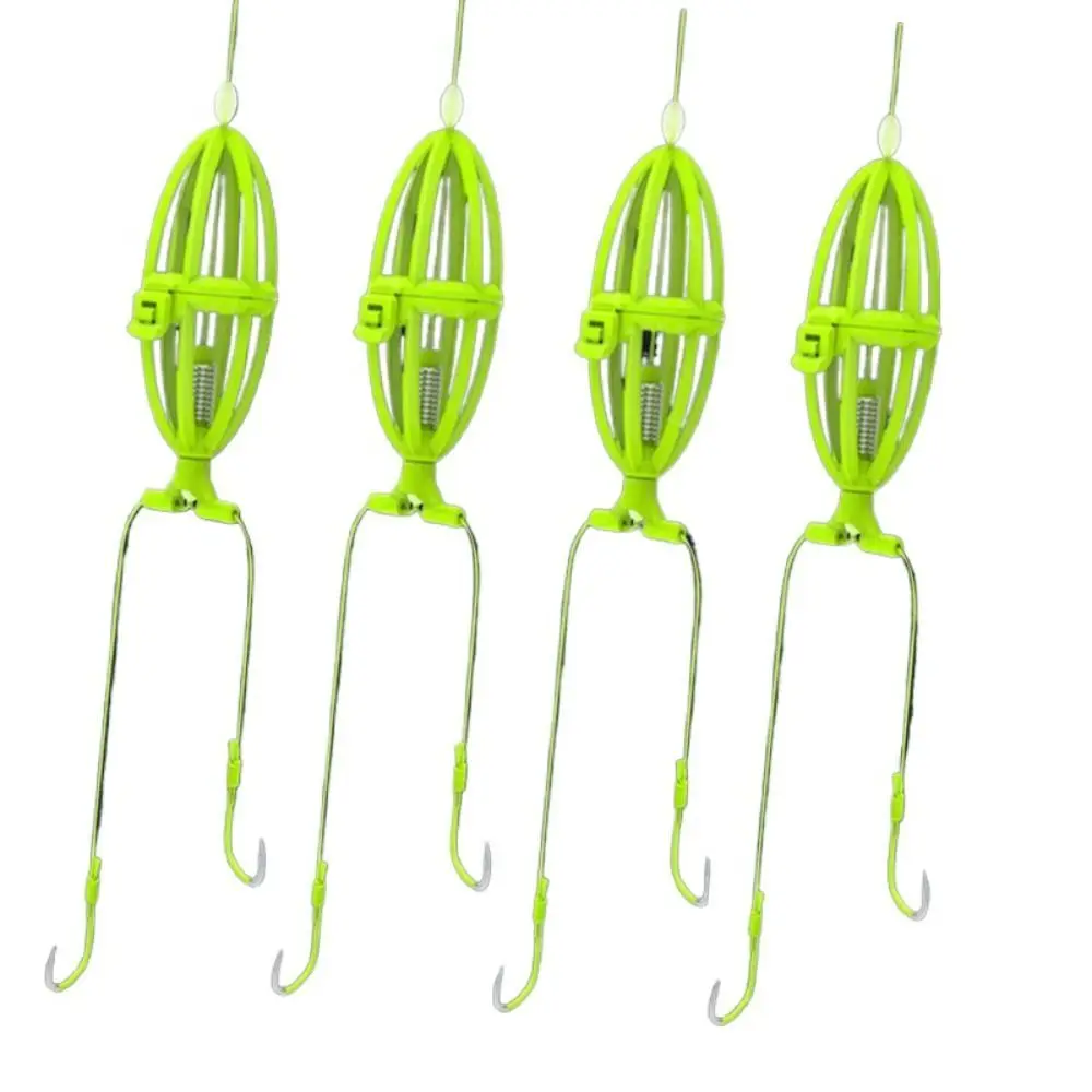 4 unids/lote bomba explosión explosiva anzuelo de pesca luminoso doble gancho señuelo de pesca cebo trampa afilada Anti-colgante