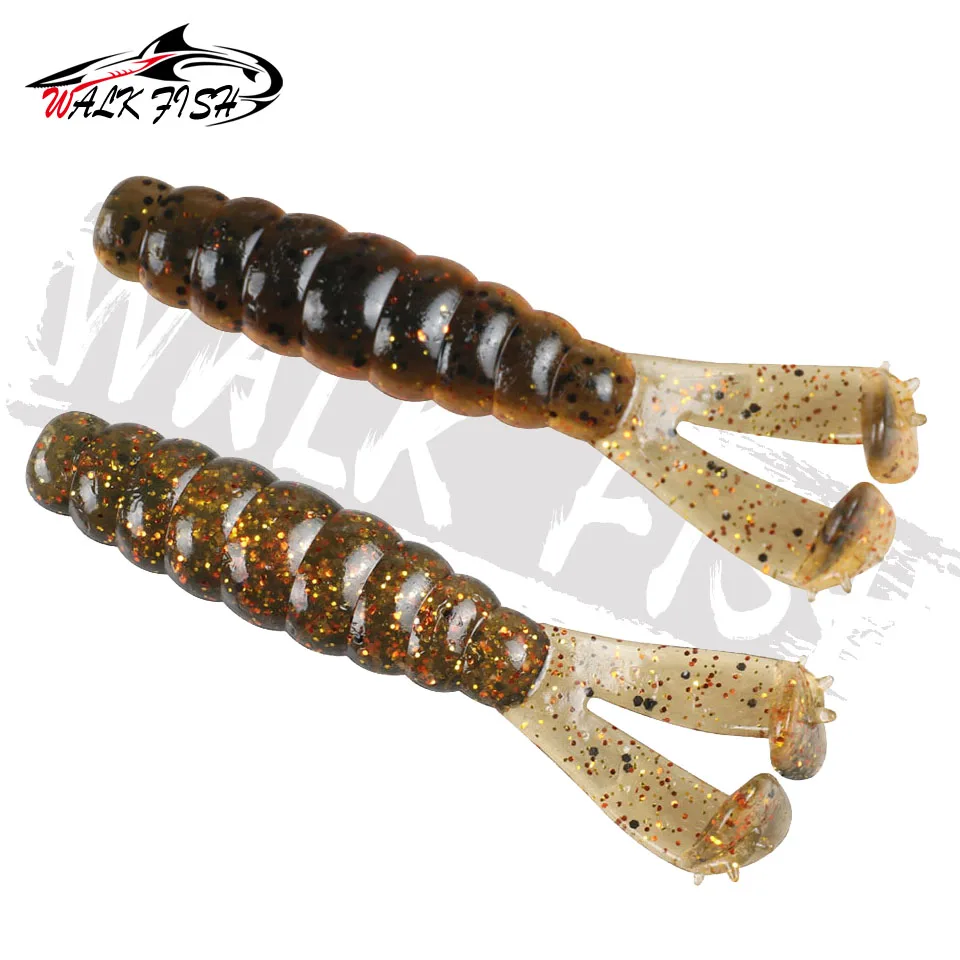 WALK FISH-señuelo de pesca suave para buzo, cebo de gusano de plástico resistente flotante Tpr de doble cola salada, Wobbler de silicona, Leurre Souple, 6 uds. - imagen 4