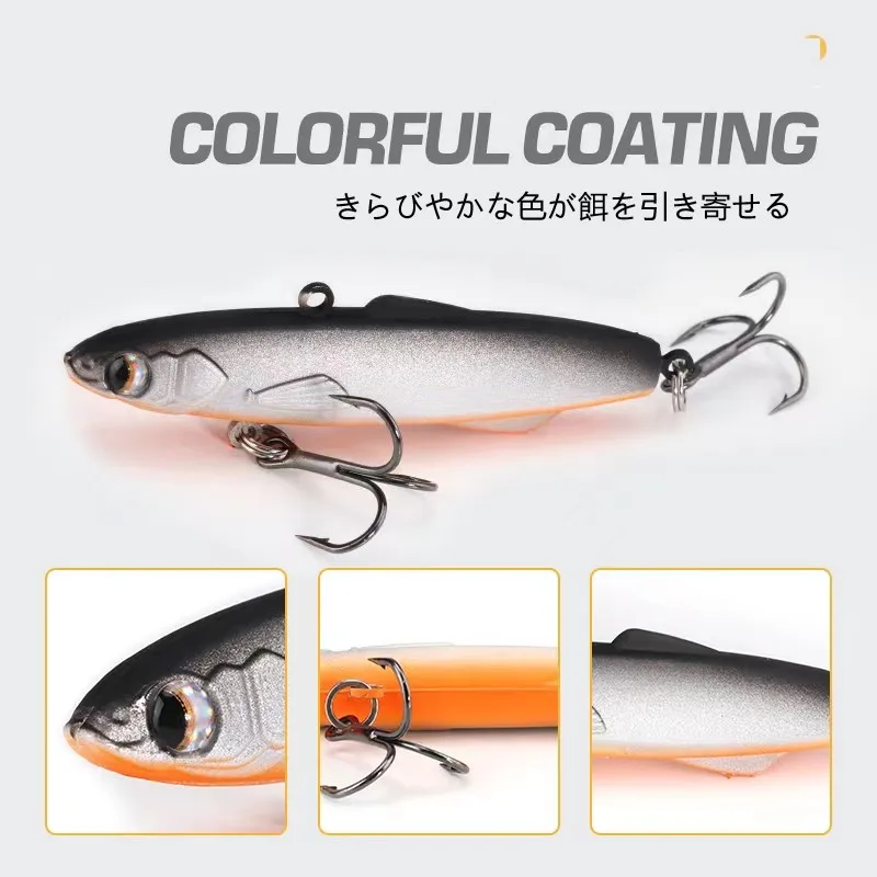 TSUYOKI Torpeda-señuelo de silicona Rattlin, 80mm, 28g, Vibs, equilibrio Rattin, pesca en hielo, señuelo giratorio, locura Shiriten Baguette 80 - imagen 5