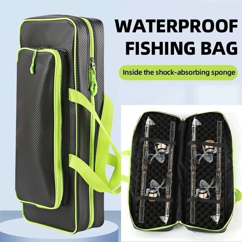 Bolsa de pesca con señuelo, accesorios grandes para cajas de peces, bolsa para caña de entrenamiento de viaje al aire libre, herramientas de transporte de caña de mar multifuncional, bolso de hombro - imagen 3