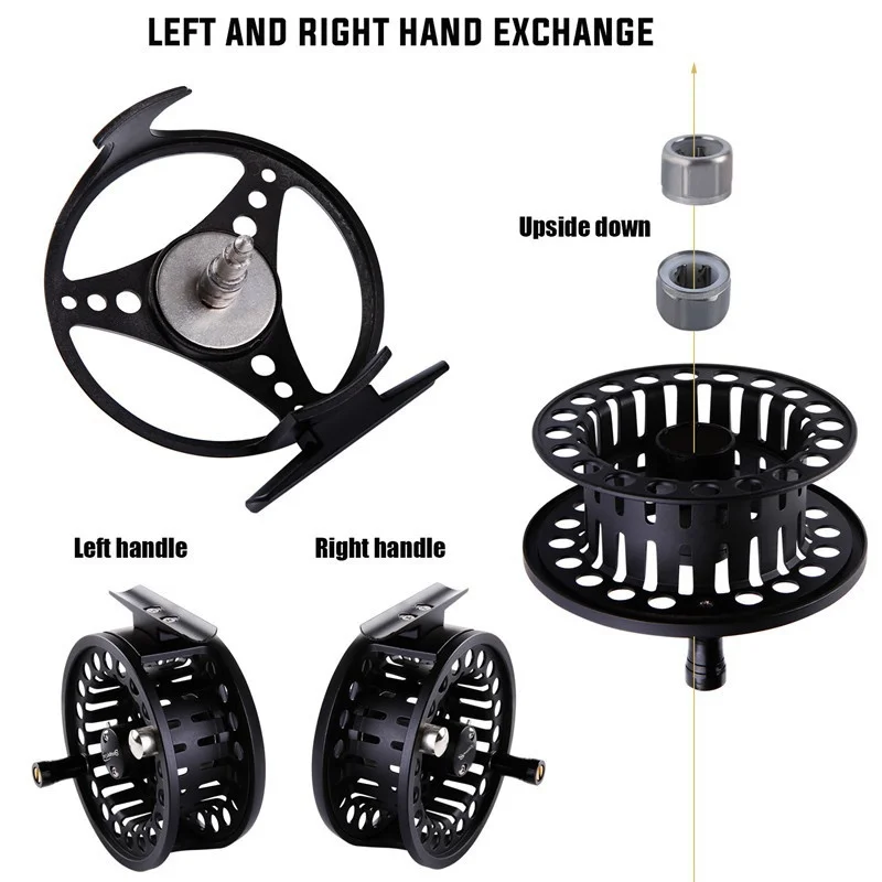 FLYSAND-carrete de pesca con mosca, rueda de aluminio fundido completamente de Metal CNC, carrete de pesca en hielo 5/6 7/8, accesorios de pesca - imagen 3