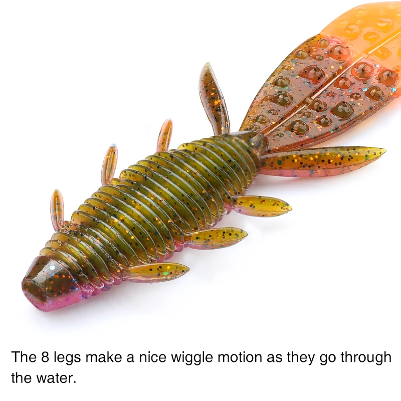 TSURINOYA 9,7 cm 7,5g 6 uds señuelo de pesca suave para camarones NEBULA agregar sal y camarones sicilón Artificial cebos blandos aparejos de pesca - imagen 5