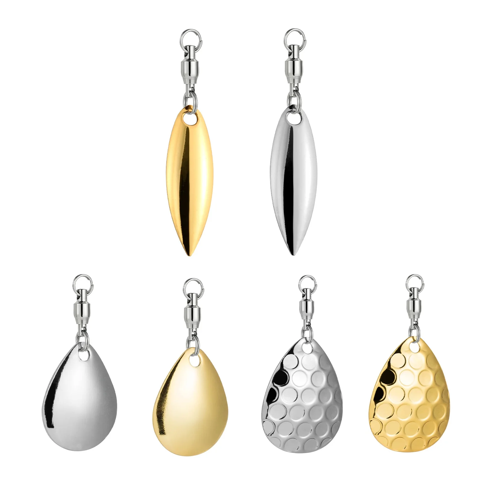 Cuchillas giratorias de pesca con giratorios, cuchillas Colorado para Spinnerbait Swimbait Worm Rig Texas Rig Florida Rig Water salada, 10 Uds. - imagen 2