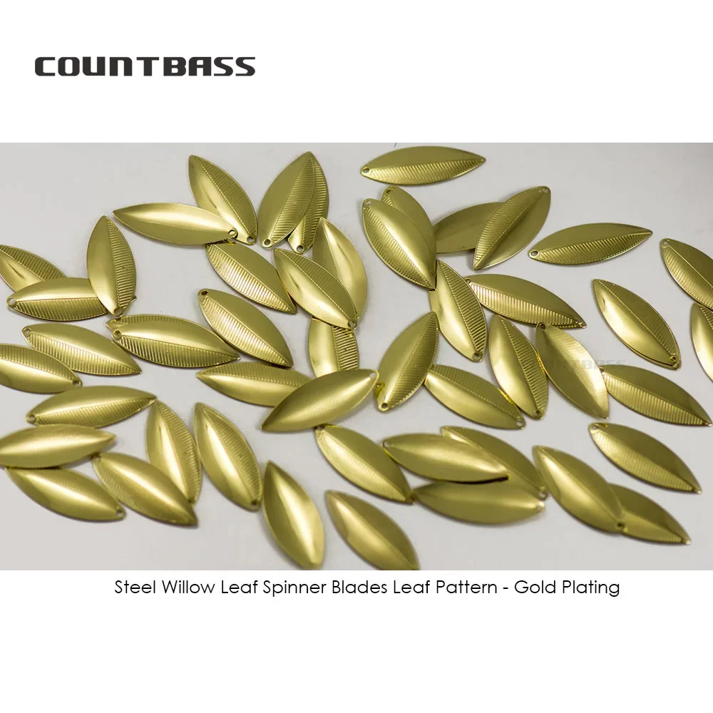 COUNTBASS 50 Uds tamaño 3,5, 4,5 y 5 cuchillas giratorias de hoja Wiilowleaf de acero patrón de hoja componentes de piezas de señuelo de pesca - imagen 5