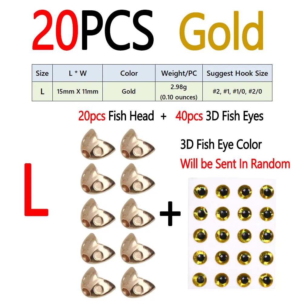 20pcs Gold L