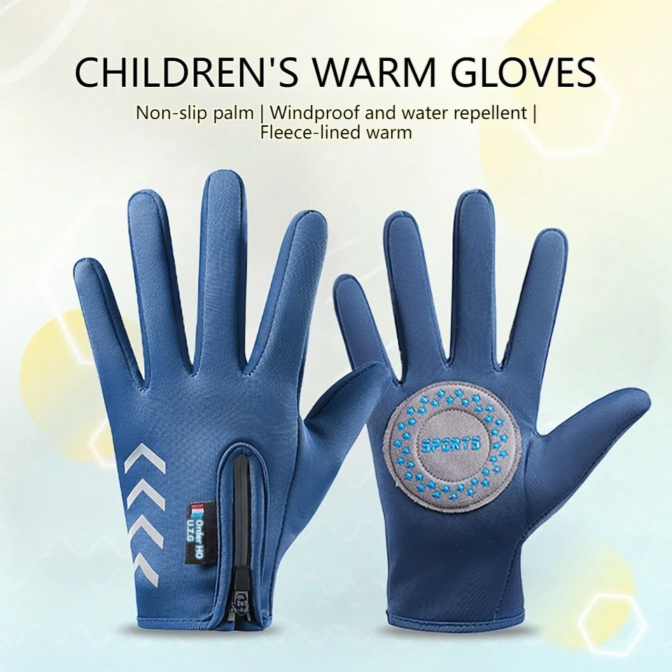 Guantes de pesca WALK FISH para niños, juego de nieve, dibujos animados, lindo hombre, mujer, Otoño Invierno, mantener el calor, esquí, ciclismo, antideslizante grueso - imagen 2