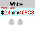 2.4mm White 40pcs