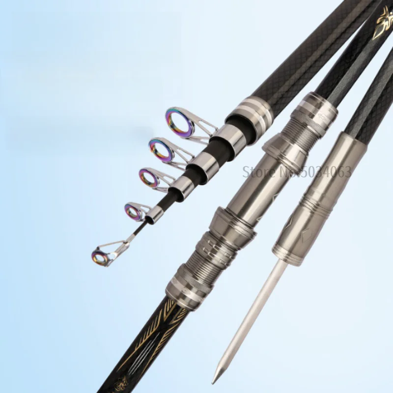 2,1 M 2,4 M 2,7 M 3,6 M 3,9 M 4,5 M caña telescópica portátil de larga distancia caña de pescar viaje mar barco roca lago caña de pescar - imagen 4