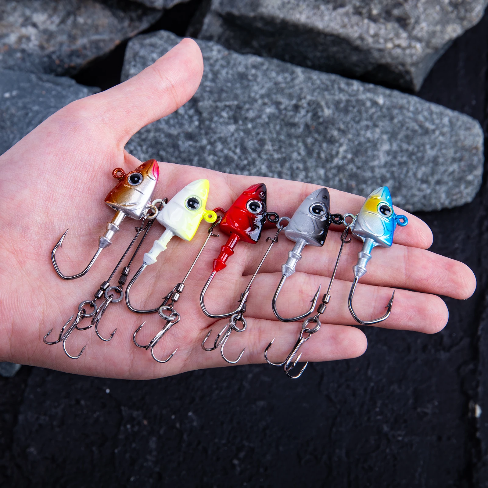 Goture nuevo 1/caja 7g/10g/21g/32g Jig Head señuelo de pesca anzuelo de pesca en hielo de invierno Jig Head gusano cebo suave accesorios de pesca - imagen 3