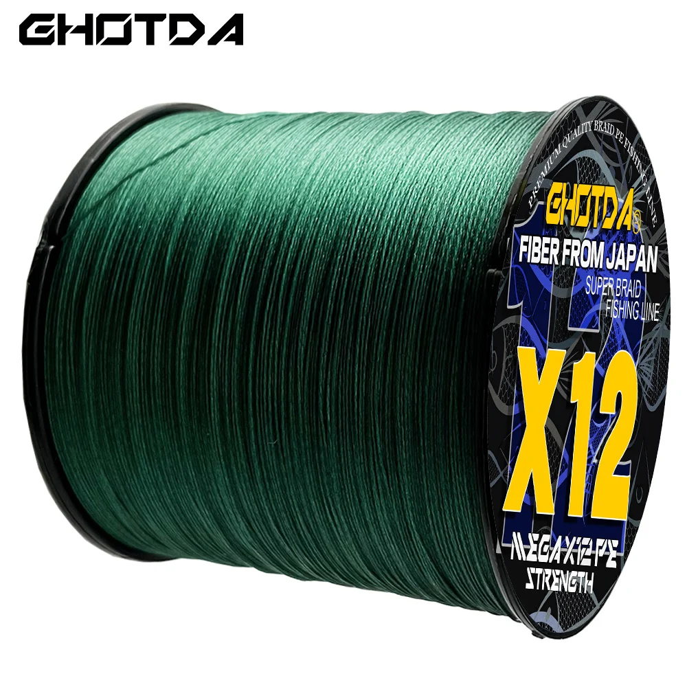 GHOTDA-sedal de Pesca de 12 hebras, multifilamento de PE trenzado de 300M X8, 18-120LB, equipo de Pesca de carpa de agua salada suave - imagen 2